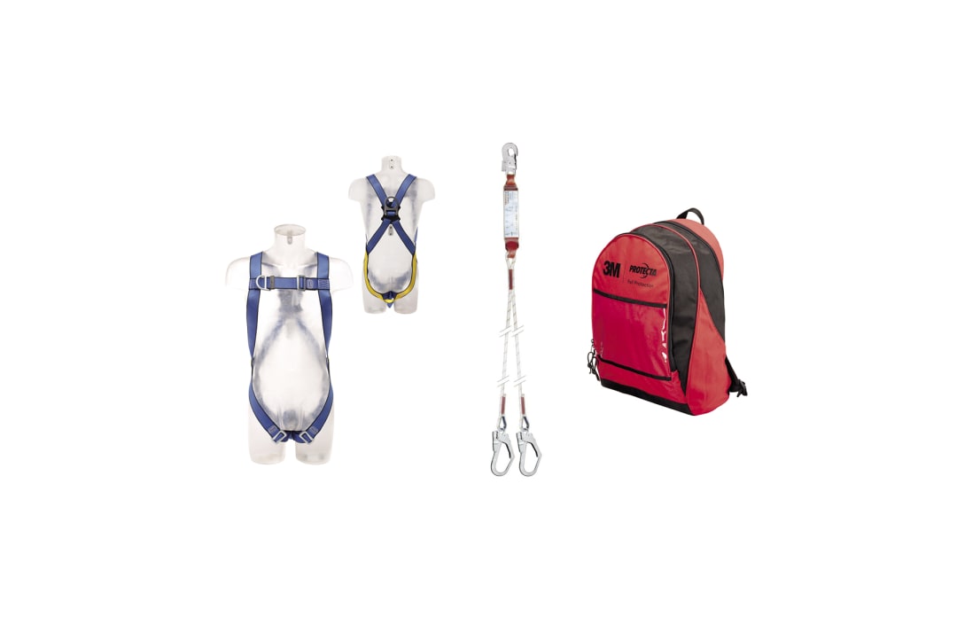 3M™ Protecta® İskele Düşüş Koruma Seti, Evrensel Emniyet Kemeri, 1,3 m Çift Kol Lanyard, Sırt Çantası, 1160070