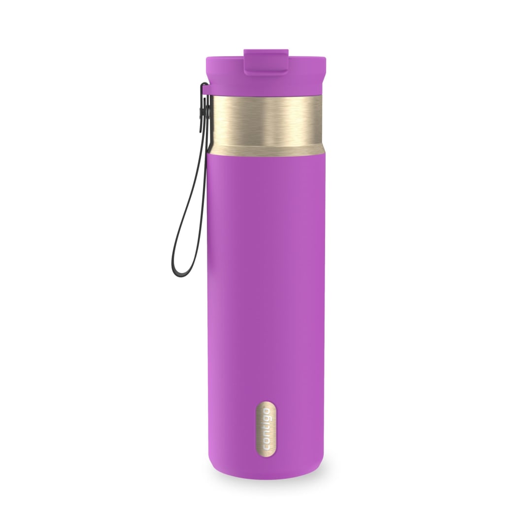 Contigo DualSip 24 oz Leakproof Insulated Water Bottle with Carrying Strap and 2-Way Lid