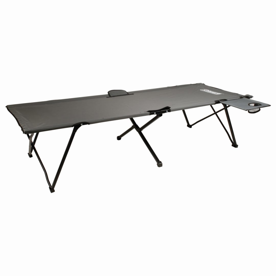 Coleman Pack-Away Big ‘n Tall Camping Cot with Removable Side Table, Extra Wide Cot Fits Adults up to 6ft 6in or 300lbs, Carry Bag Included