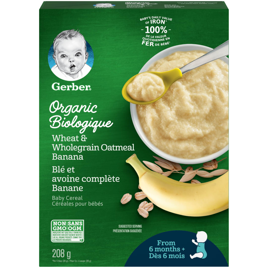 GERBER Orgnc BnaWheOat 6x208g CA