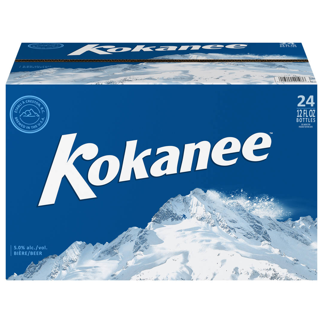 Kokanee Glacier Beer - Brewed at AB 24x12 oz Glass Bottle Brewery Set-Up CARTON Top Load Corrugate Pre-Print - Varnish Update