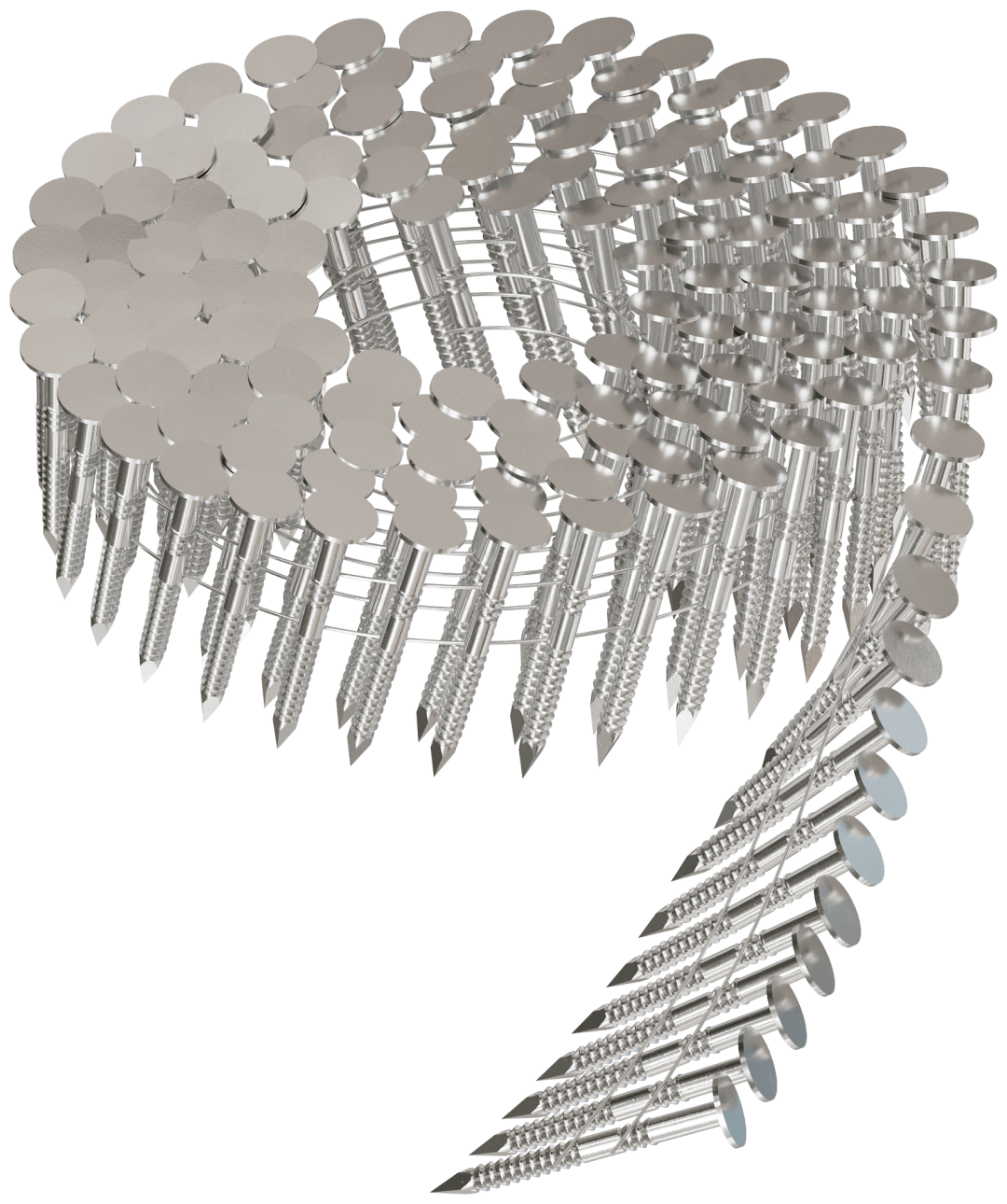 Simpson Strong-Tie S11A150RNB 15° Wire Coil, Full Round Head, Ring-Shank Roofing Nail — 1-1/2 in. Type 304 (7200-Qty)