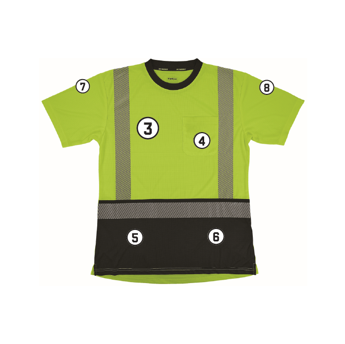 GloWear 8276BK Women’s Performance Hi-Vis T-Shirt - Type R, Class 2, Black Bottom