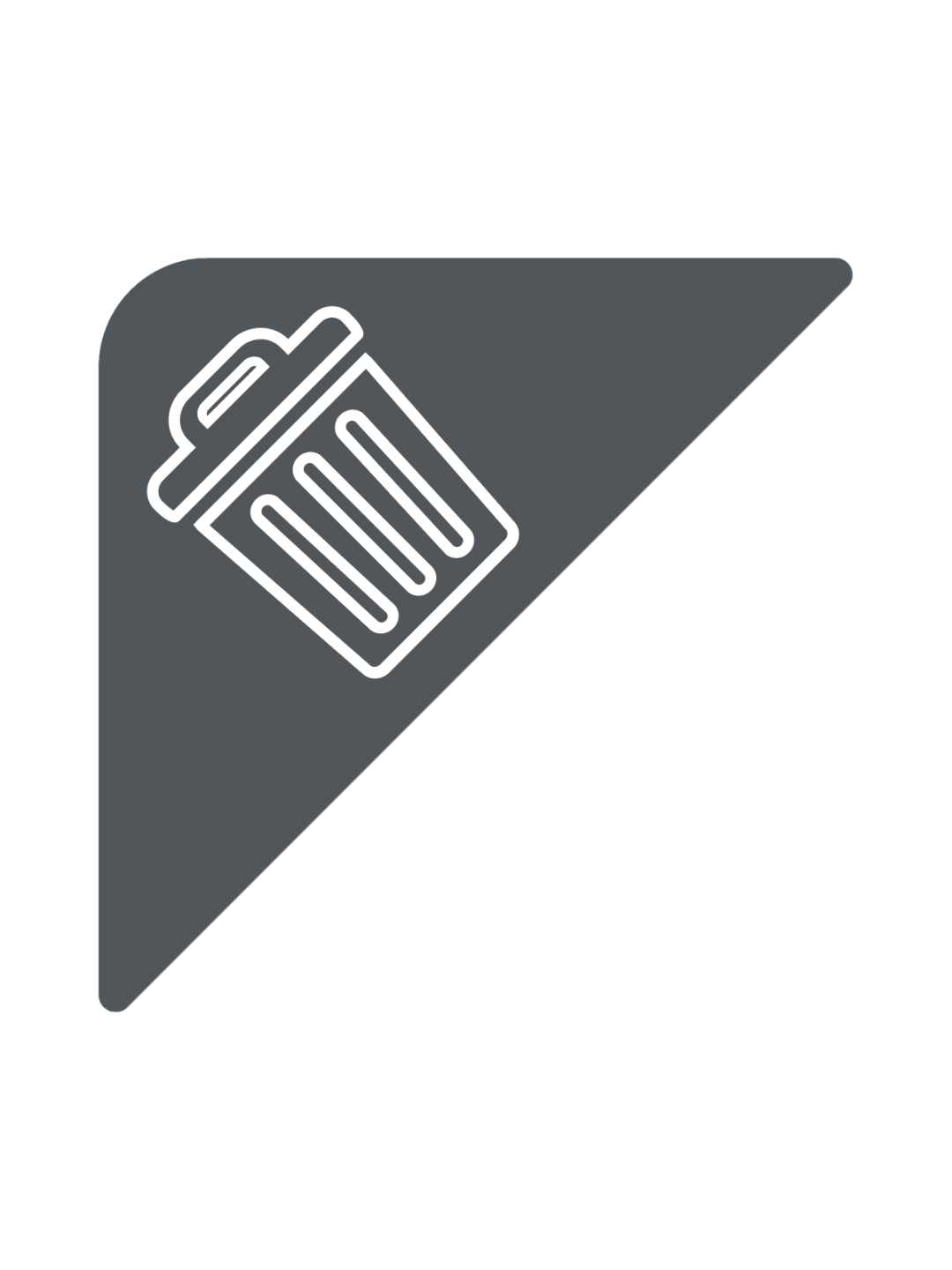  FUSION - Label - Hd Front-Load Triangle - Waste - Dark Grey
