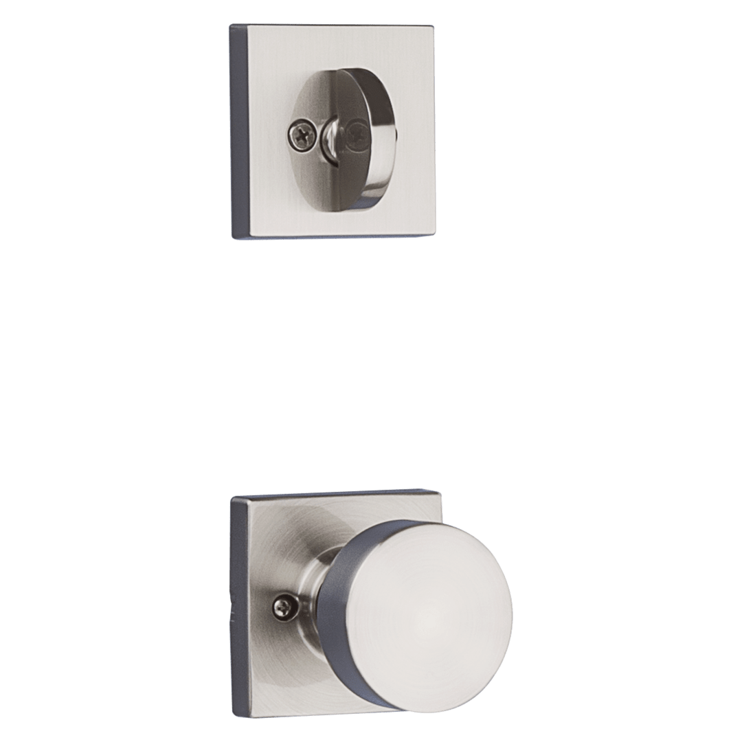 966 Single Cylinder Interior Pack w/ Square Rose Pismo Knob for Signature Series Handlesets in Satin Nickel