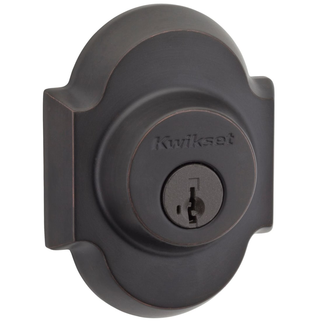 980 Austin Arched Deadbolt, Keyed One Side, featuring SmartKey Security™ in Venetian Bronze