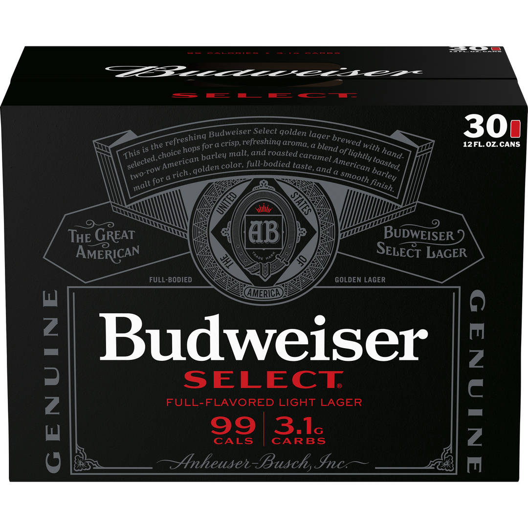 Budweiser Select Light Beer, 30 Pack 12 fl. oz. Cans, 4.3% ABV