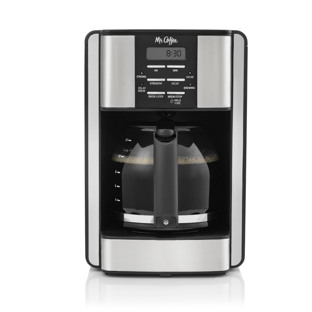 Mr. Coffee® 12-Cup Programmable Coffee Maker with 3 Ways to Brew System and Cleaning Function