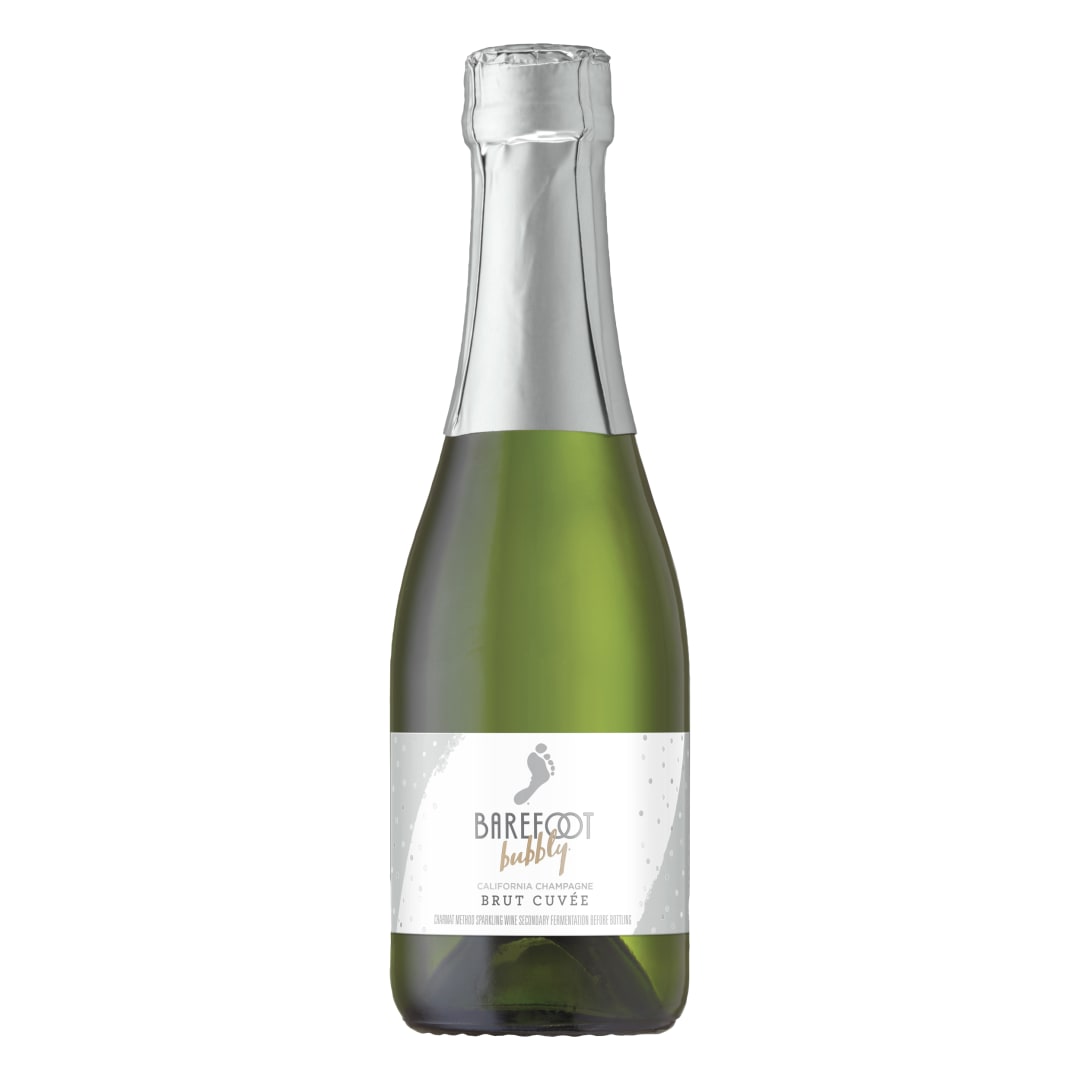 Barefoot Bubbly Brut Cuvee California Champagne Sparkling Wine Single Serve 187ml