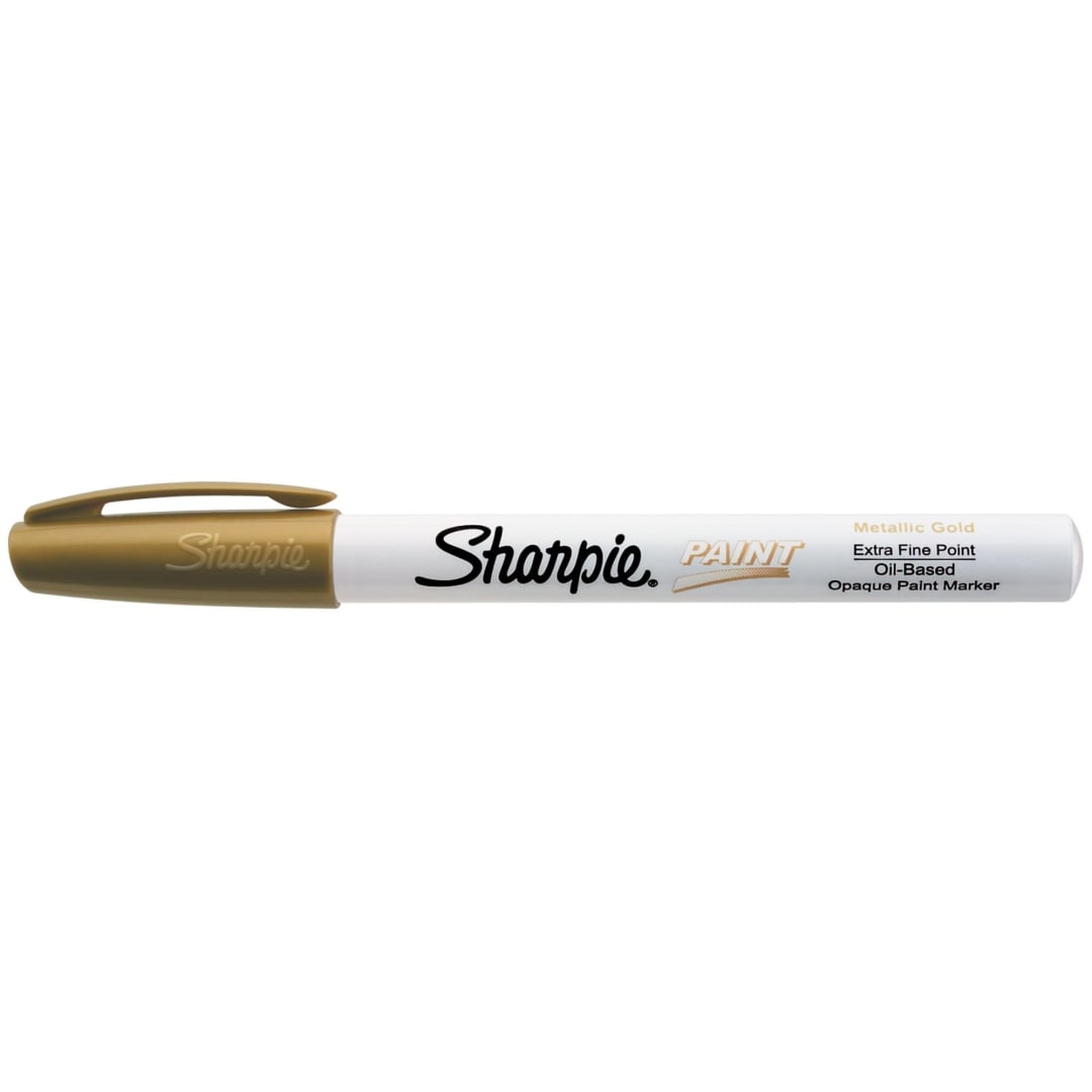 Sharpie® Oil-Based Paint Marker, Extra Fine Point, Gold, 1 Count - Great for Rock Painting