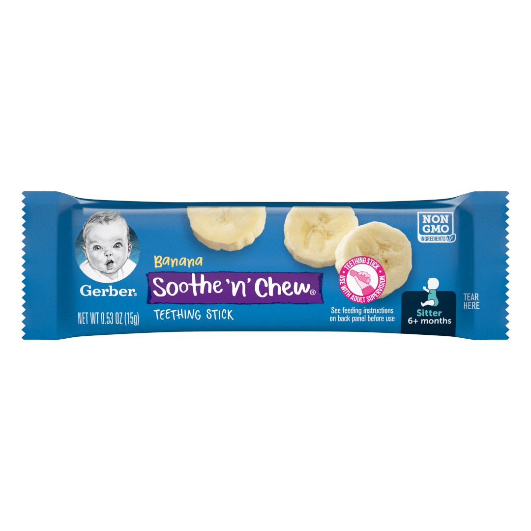 Gerber Stage 2 Baby Food, Banana Teething Stick,  0.53 oz Box (6 Pack)