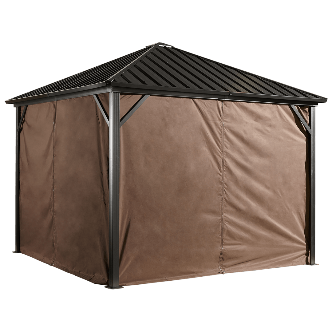 Sojag Dakota 10 x 12 x 7 ft Dark Brown Curtains for Gazebo, Polyester