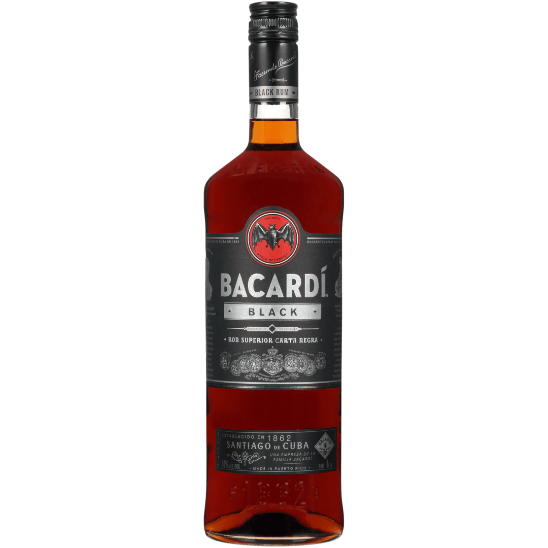 Bacardi Black Rum, Gluten Free 40% 1L