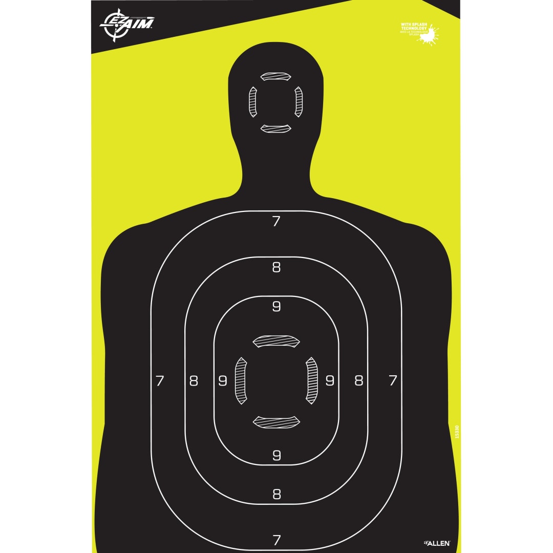 EZ Aim® Reactive Silhouette Shooting Targets, 12x18, 5-Pack, Chartreuse