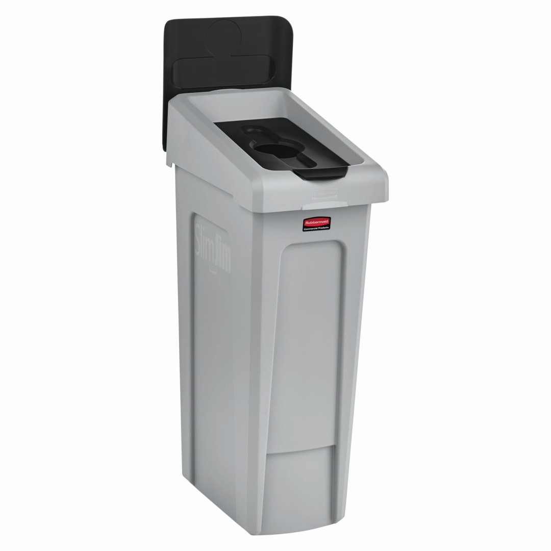 Slim Jim® Recycling Station Bottles/Cans Lid Black