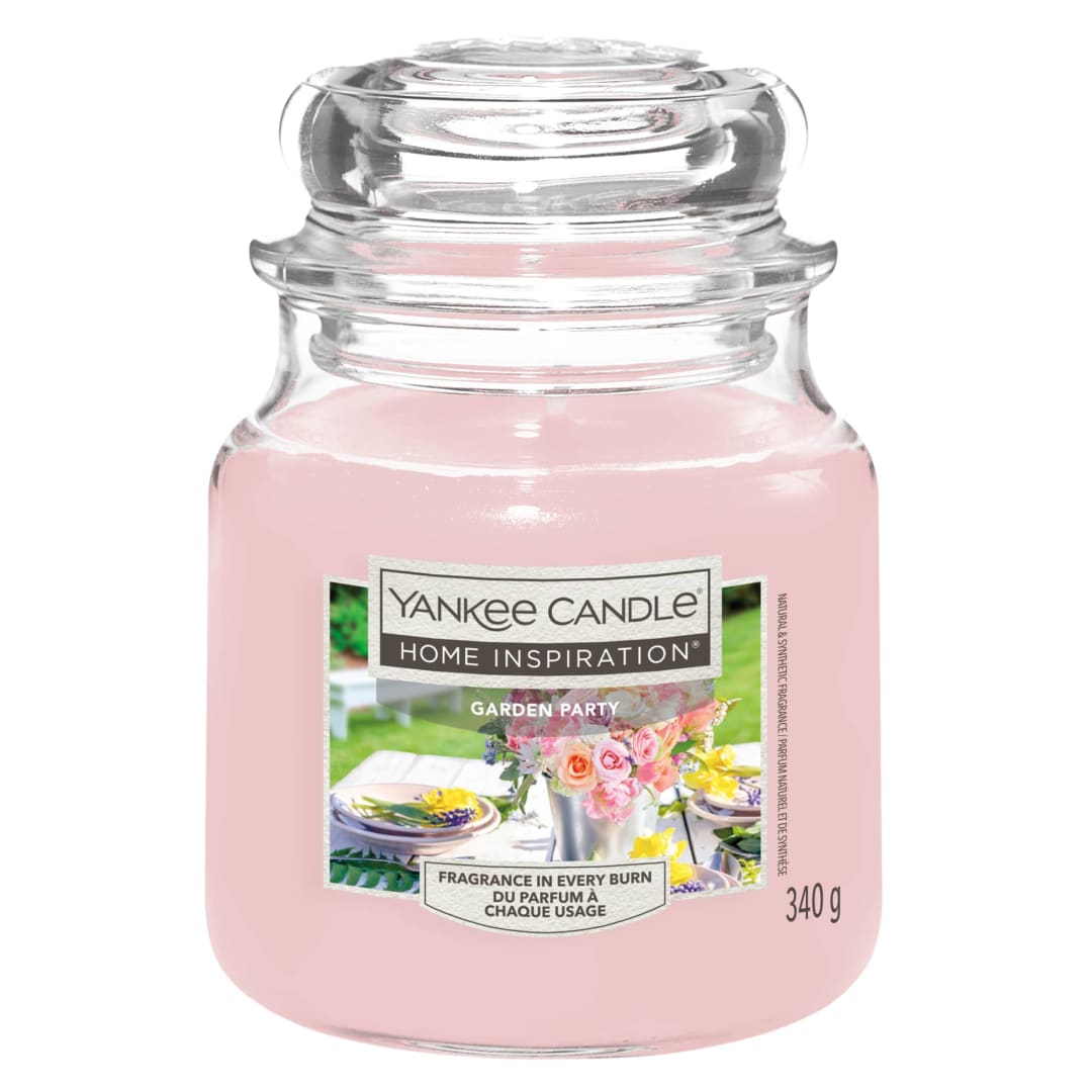Yankee Candle Home Inspiration Scented Candle | Garden Party Medium Jar Candle | Burn Time: up to 60 Hours | Perfect Gifts for Women