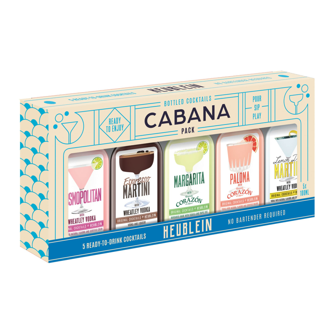 Heublein Variety Cocktails 5 Pack 100ml Glass Bottle 40 Proof