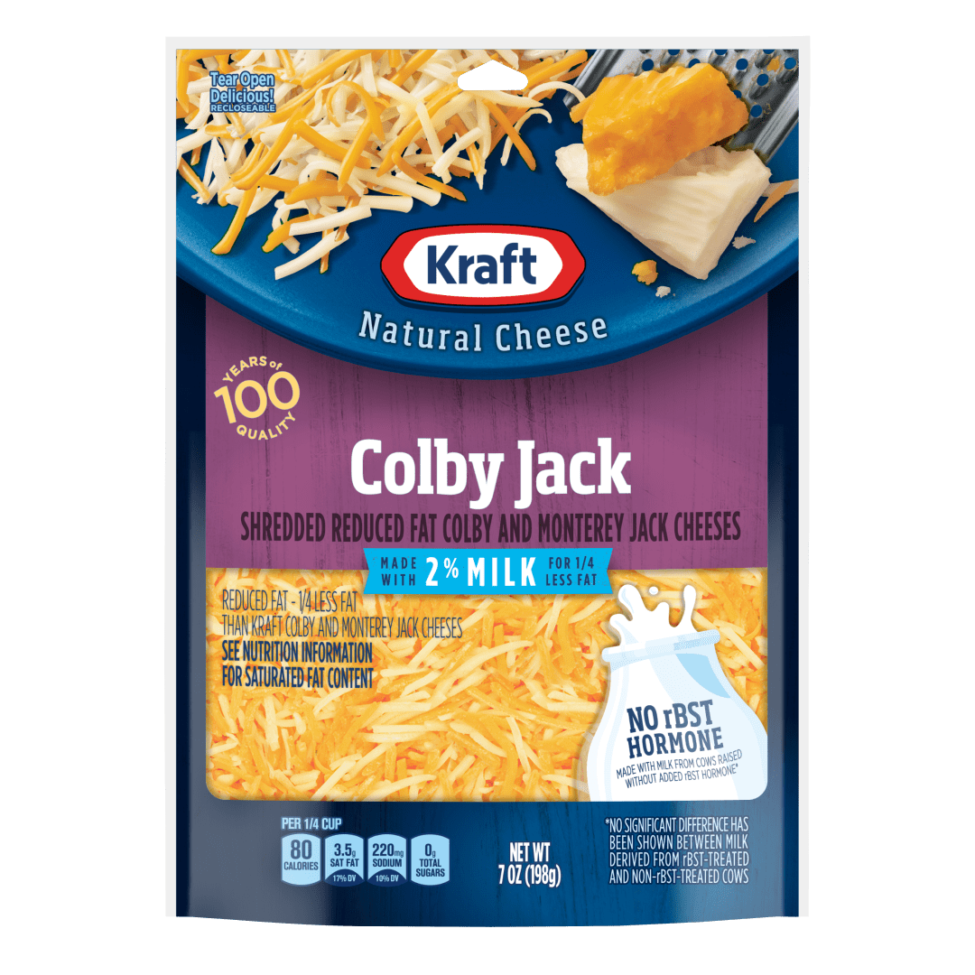 Kraft Colby Jack Shredded Cheese with 2% Milk, 7 oz Bag
