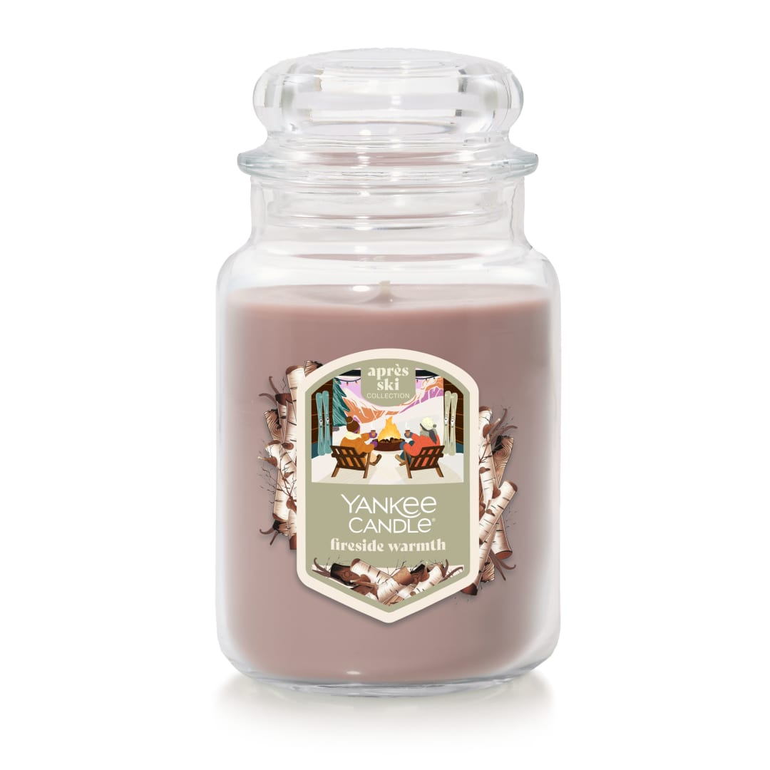 Yankee Candle Fireside Warmth, 22 oz Original Large Jar Candle with up to 150 Hour Burn Time