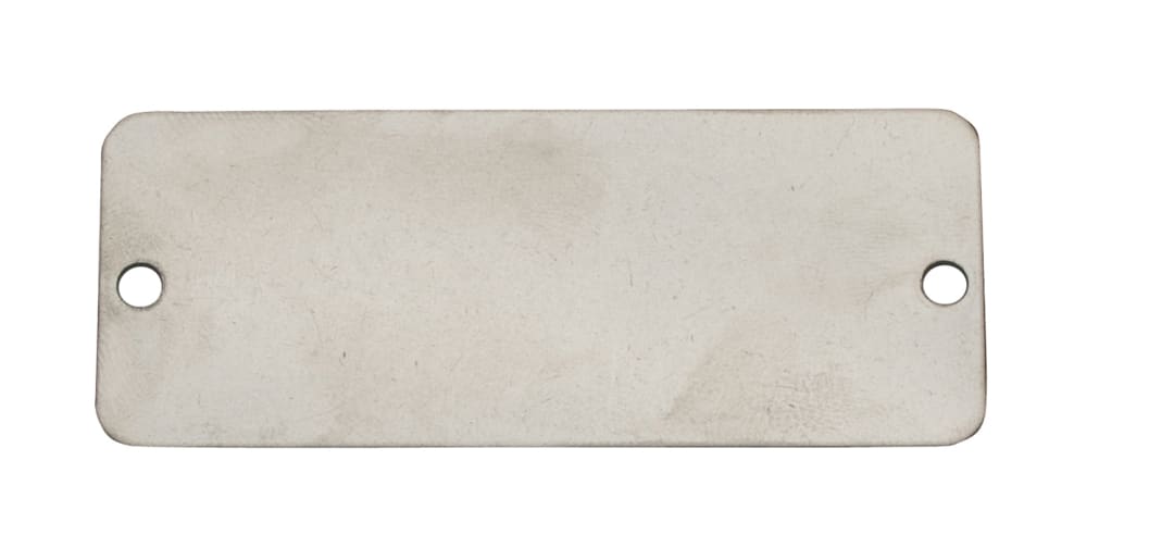 Tag-Rectangle with Rounded Corners 5/8"x 2-1/2" Aluminum 100 Pack