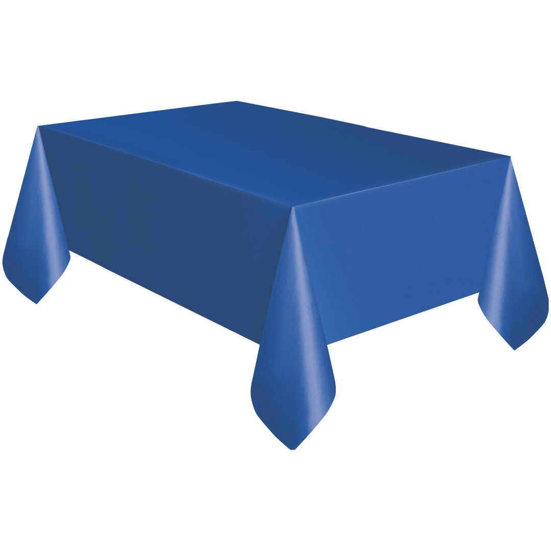 Royal Blue Solid Rectangular Plastic Table Cover, 54" x 108"