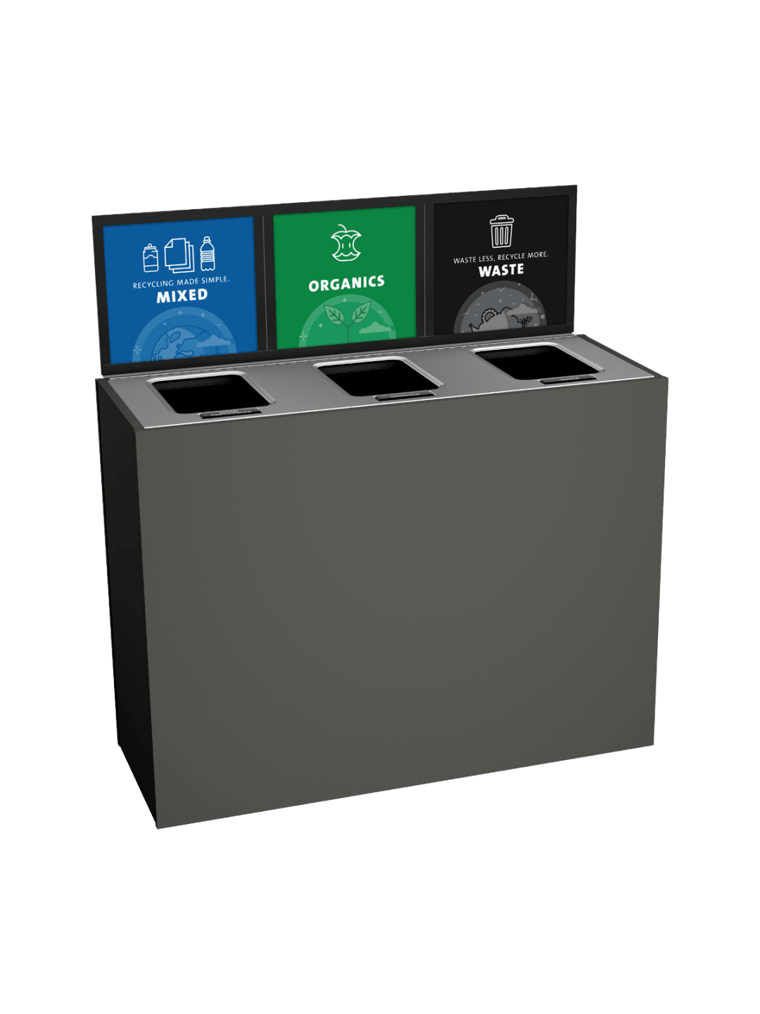  ARISTATA - Triple - Kit - Mixed Recyclables-Organics-Waste - Full-Full-Full - Slate