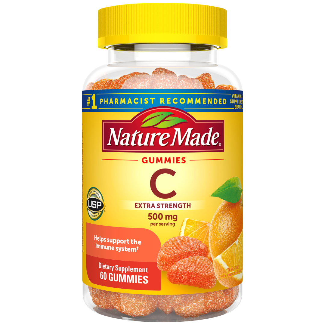 Nature Made Extra Strength Dosage Vitamin C 500mg per Serving, Adult Vitamin C Immune Support Gummies, 60 Gummies for Daily Immune Support, 30 Day Supply
