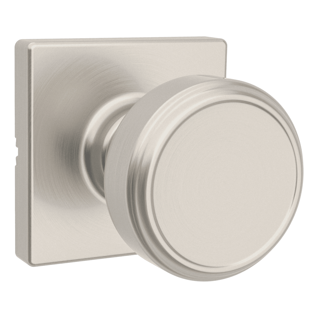 Maven Square Passage Door Knob in Satin Nickel with Microban Protection