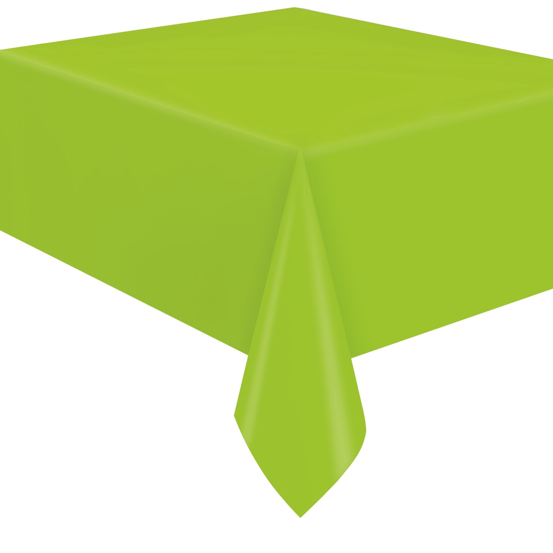Neon Green Solid Flannel-Backed Vinyl Table Cover, 54" x 108"