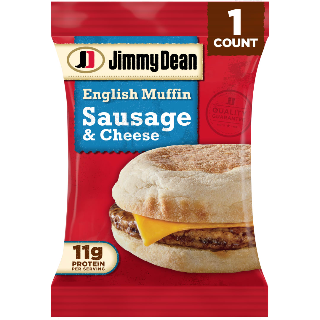 Jimmy Dean English Muffin Breakfast Sandwiches with Sausage and Cheese, Frozen, 1 Count