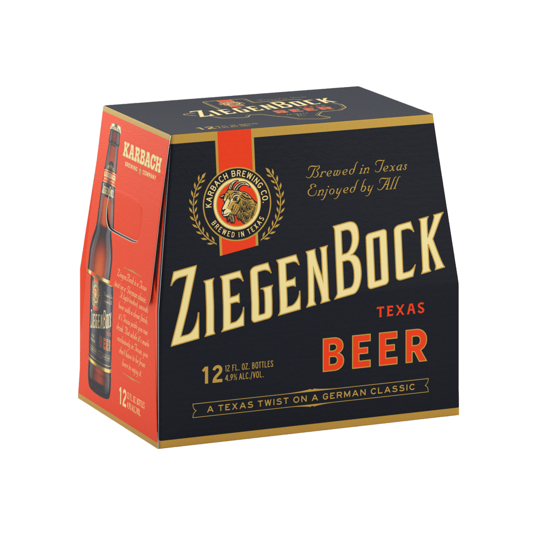ZiegenBock Texas Amber Beer, 12 Pack 12 fl. oz. Bottles, 4.9% ABV