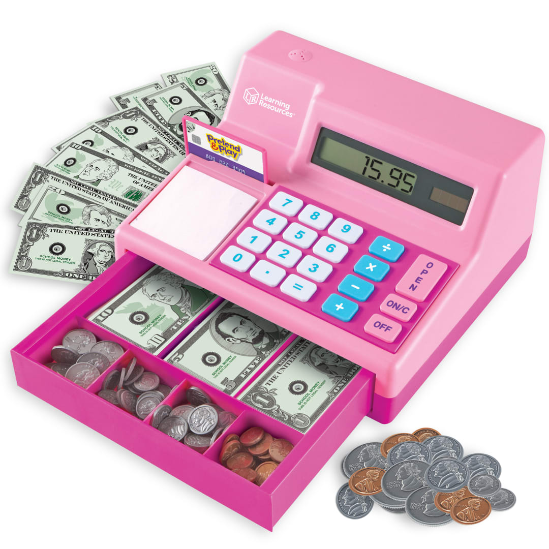 Pretend & Play® Calculator Cash Register Pink