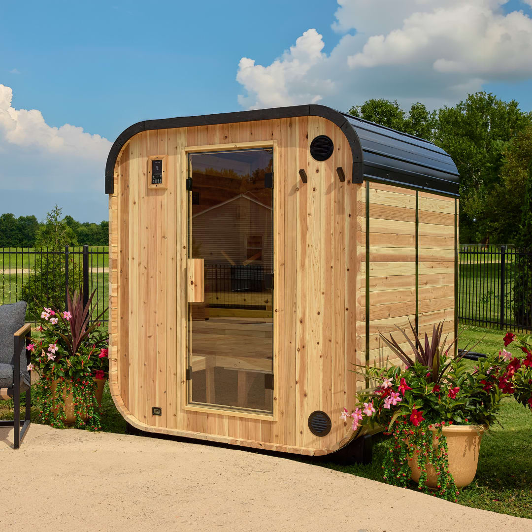 2-4 Person Cedar Outdoor Cube Sauna-Sam's