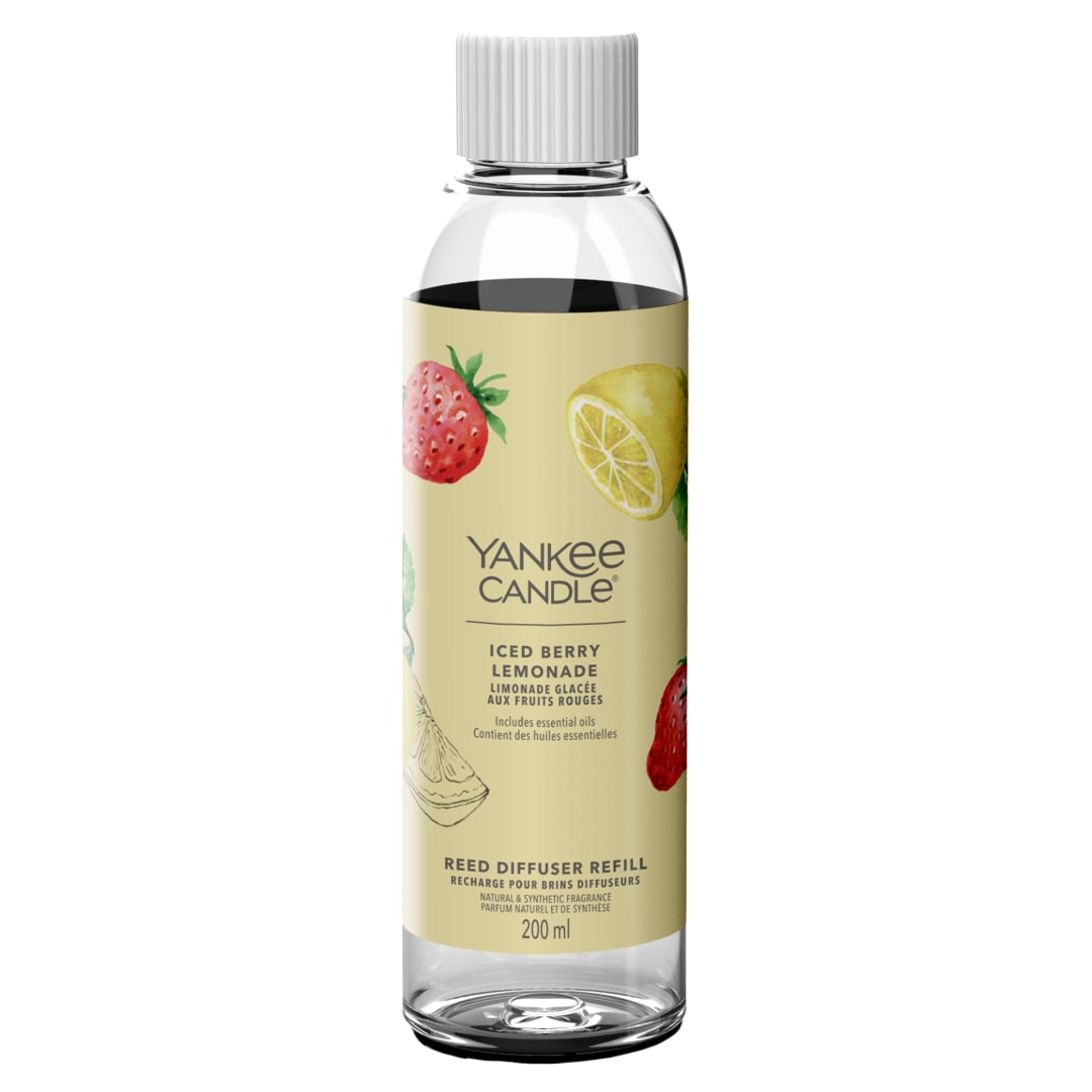 Yankee Candle Signature Recambio para difusor de varillas | Limonada helada de bayas | 200 ml | Hasta 20 semanas de fragancia | Regalo perfecto para mujeres