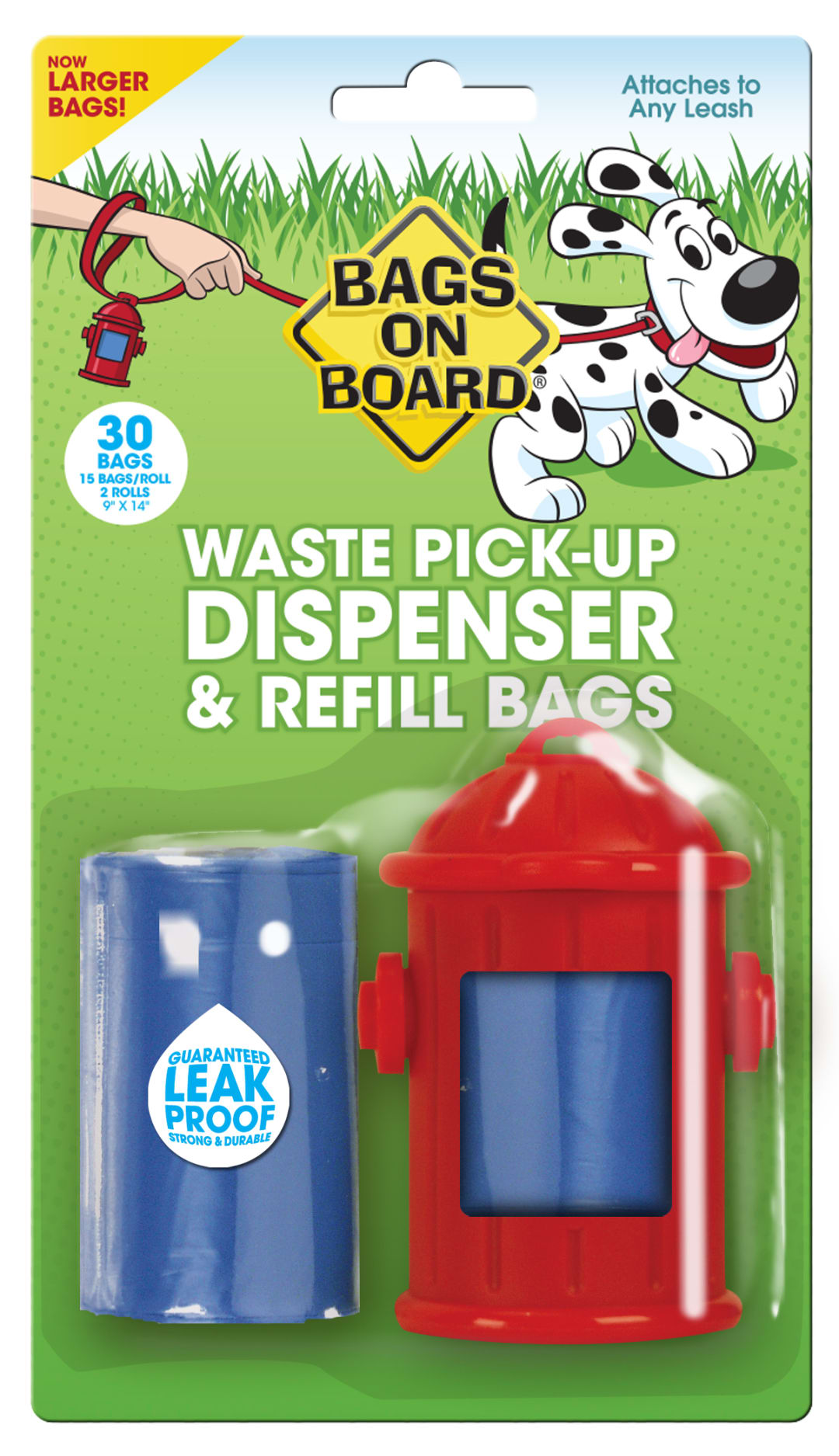 Bags on Board Fire Hydrant Dog Waste Bag Dispenser with 30 Refill Bags