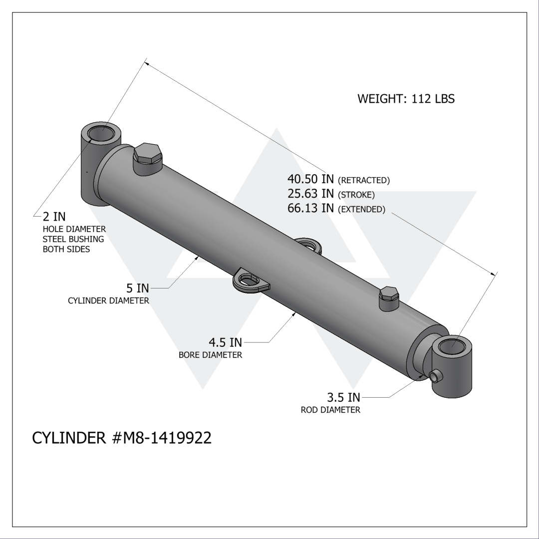 Wastebuilt® Replacement for McNeilus Packer Cylinder (4.5" X 3.5" X 25.63")