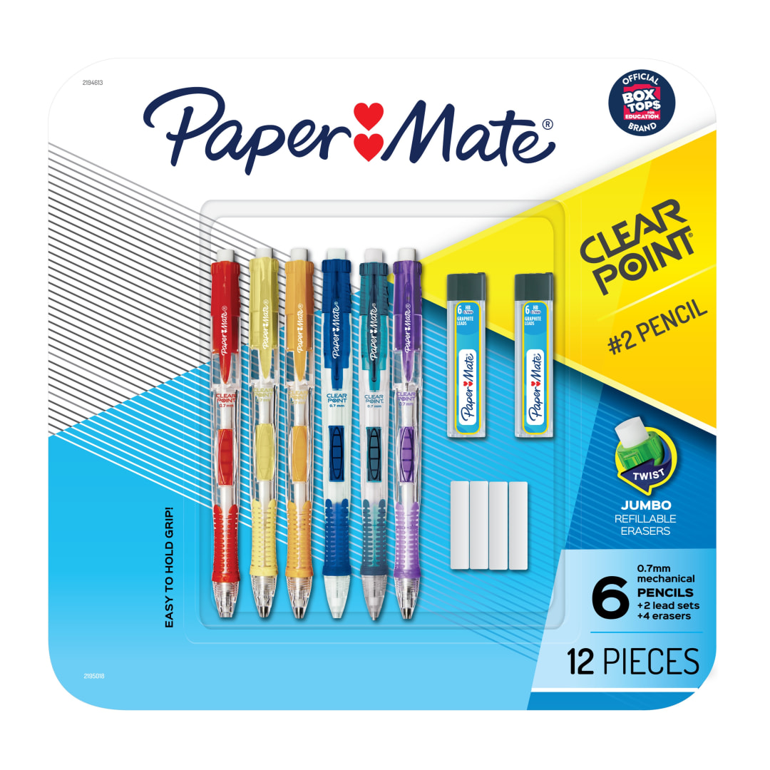 PM CLEARPOINT 0.7MM 6CT LEAD ERASERS