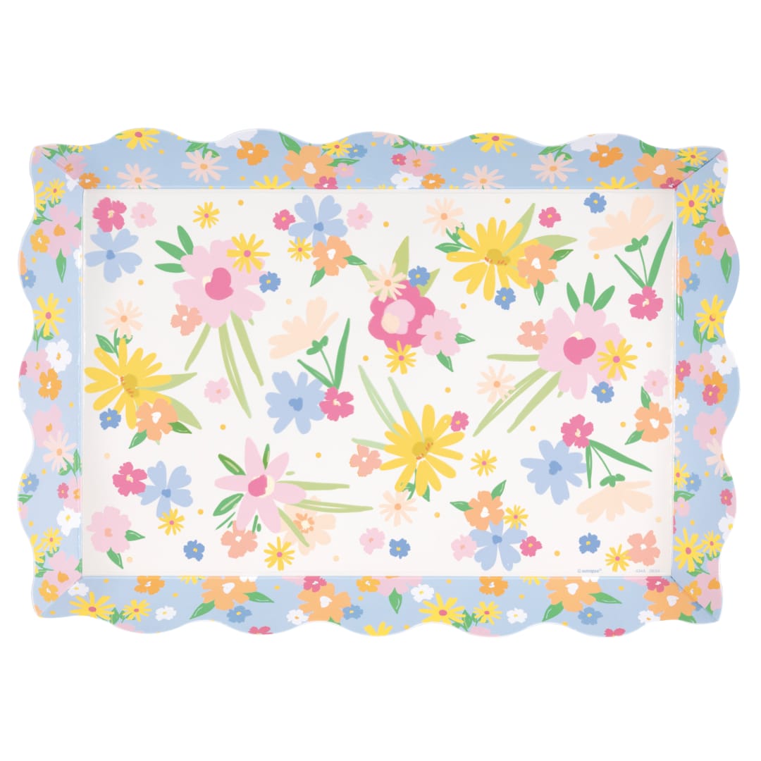 Spring Garden Scalloped Paperboard Serving Tray