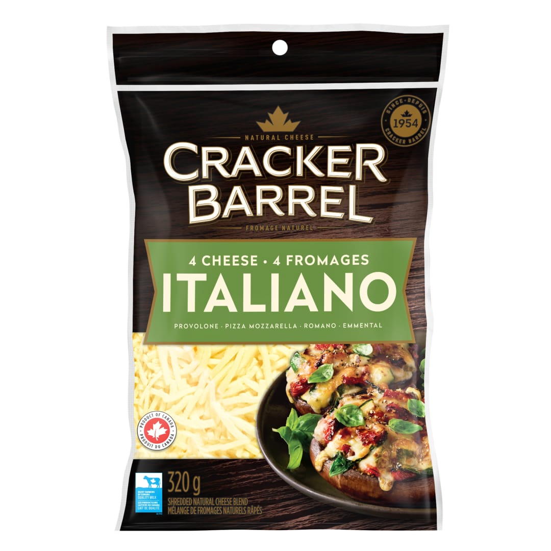 Cracker Barrel 4 Cheese Italiano Shredded Cheese, 320g