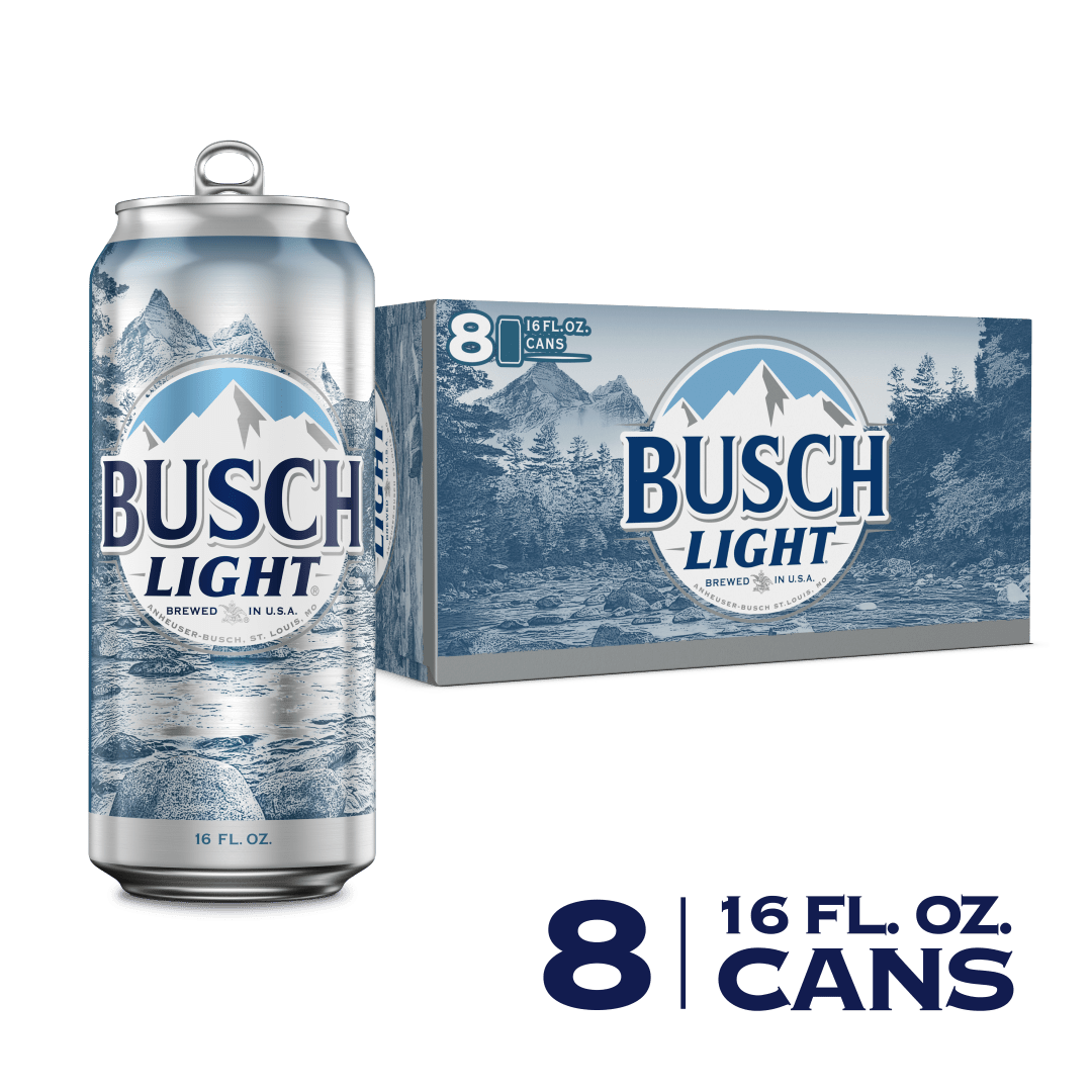 Busch Light Beer, 8 Pack Beer, 16 FL OZ Cans