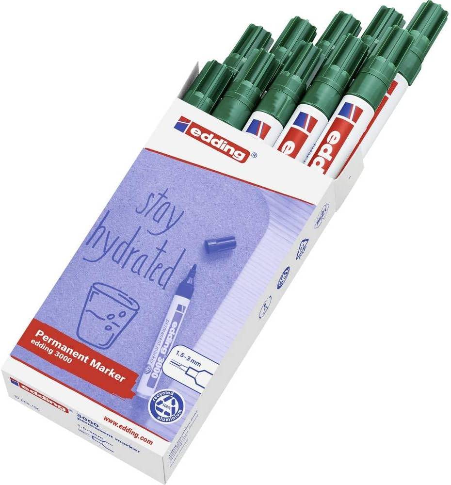 edding 3000 permanent marker green 10pcs folding box