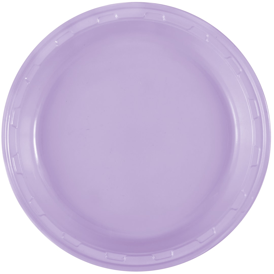 Lavender Solid Round 10" Plastic Dinner Plates, 50ct