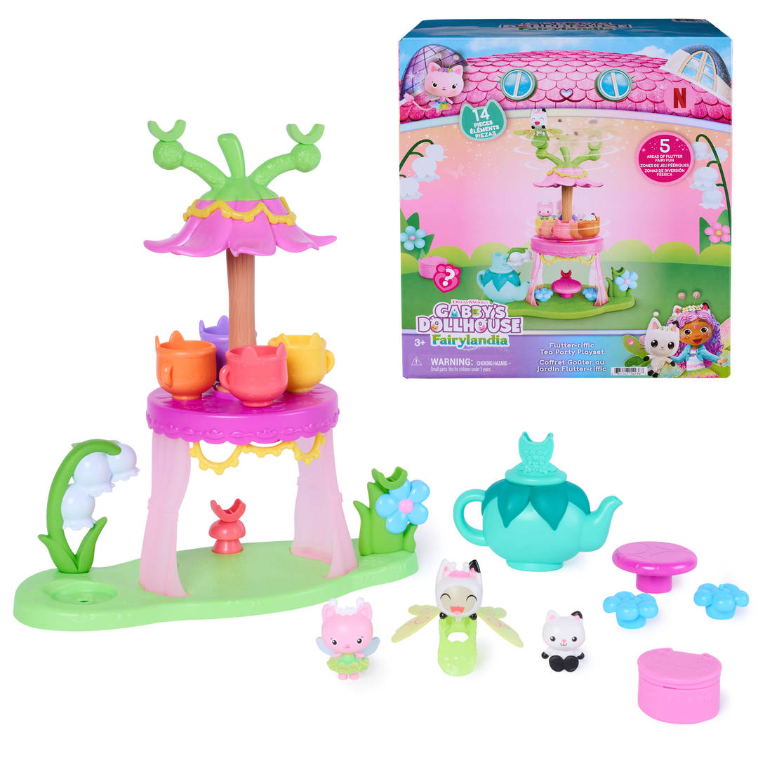 DREAMWORKS GABBY'S DOLLHOUSE Fairylandia, Flutter-riffic Tea Party Playset