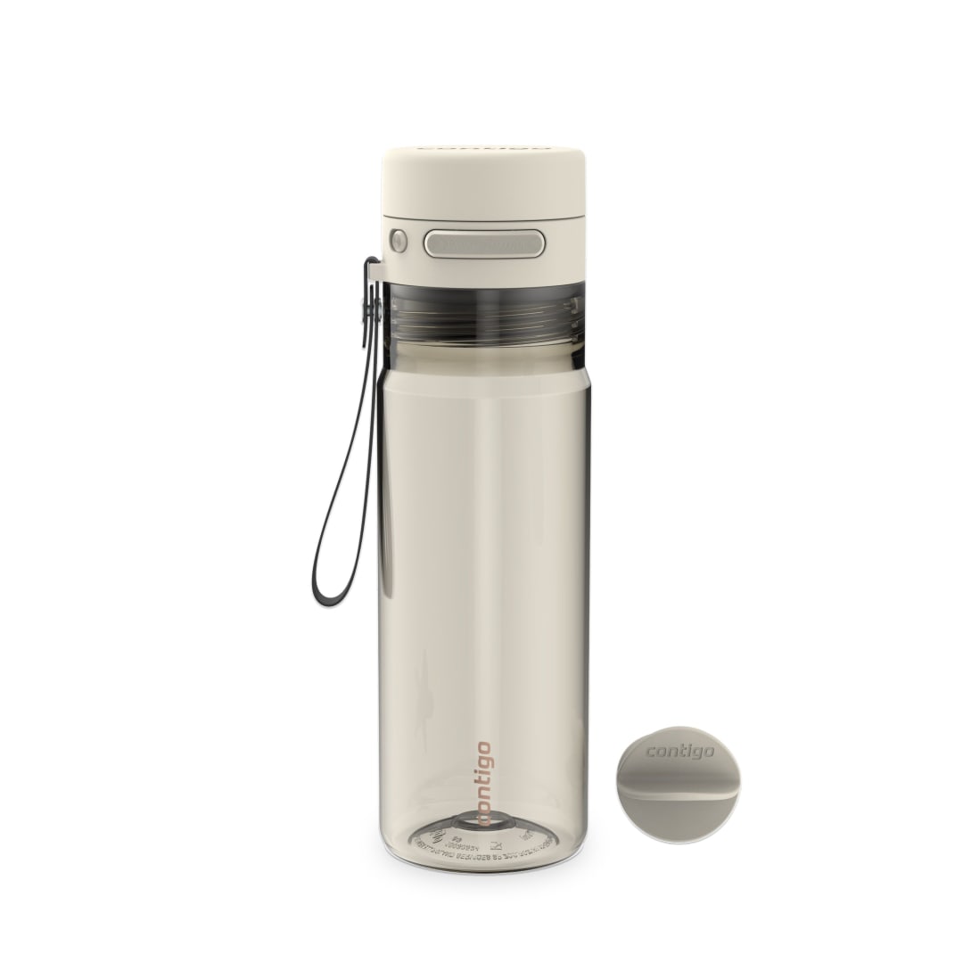 Contigo AutoPop Water Bottle with Carry Strap and Agitator Ball, 24 oz (710 ml)