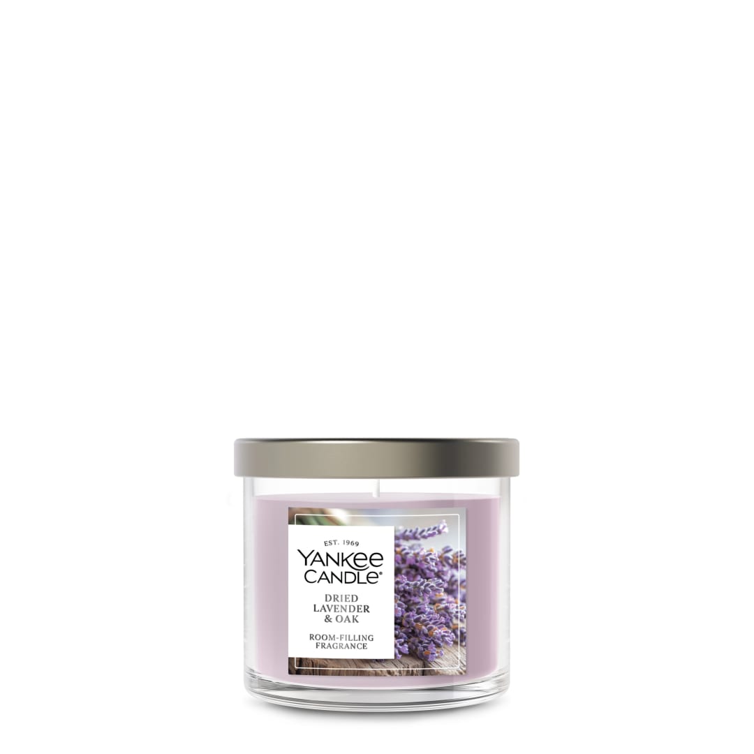 Yankee Candle® Small Tumbler Scented Candle with up to 40 Hour Burn Time, Premium Plant Wax Blend for Consistent Burn, 4.3 oz Tumbler Candle with Room Filling Fragrance, Dried Lavender & Oak