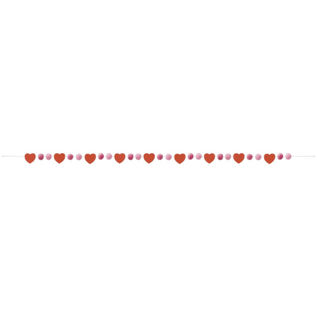 Felt Hearts Pom Pom Garland, 10 ft
