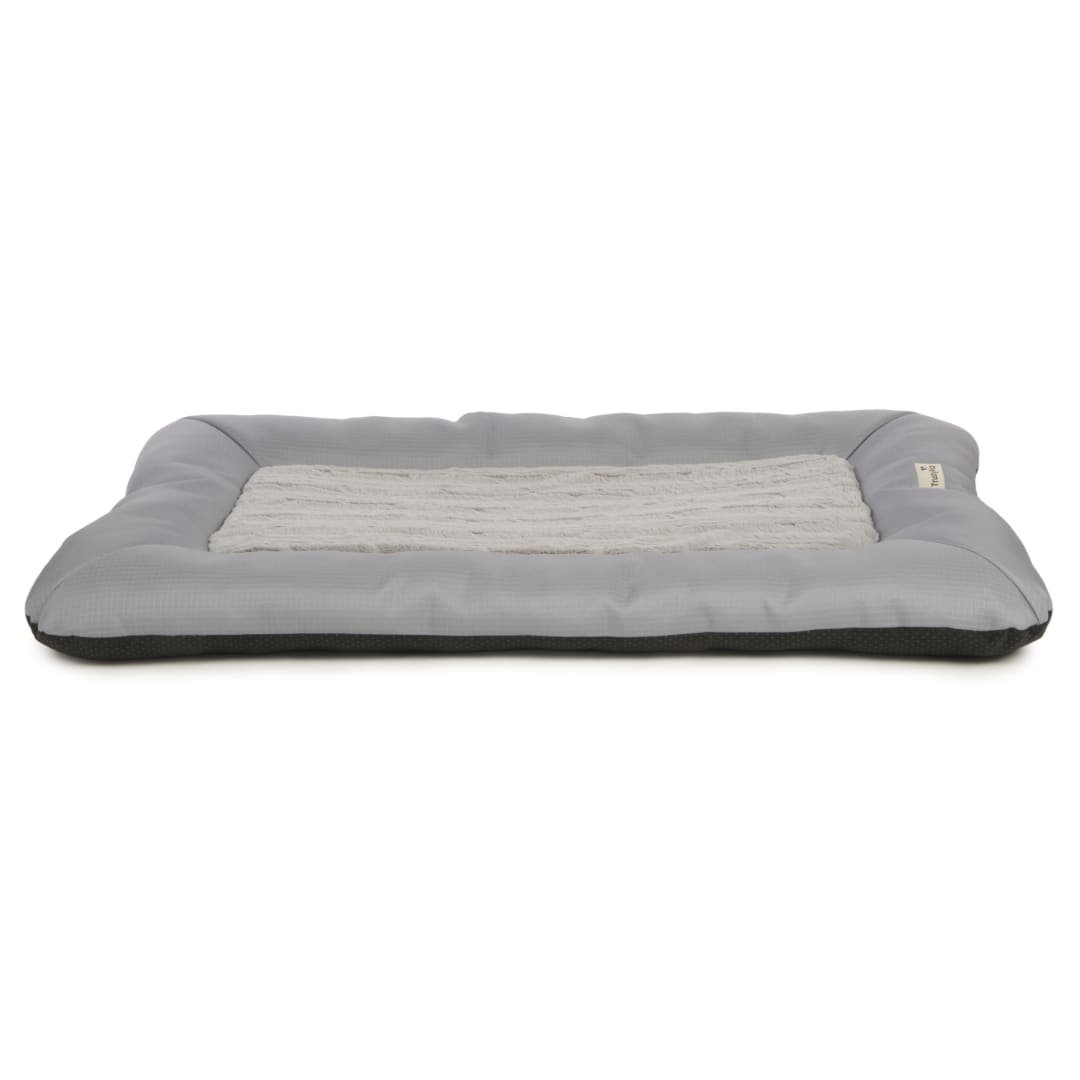 TrustyPup Therma Lounger Pet Bed, Grid Oxford Grey, Large, 36x23x3