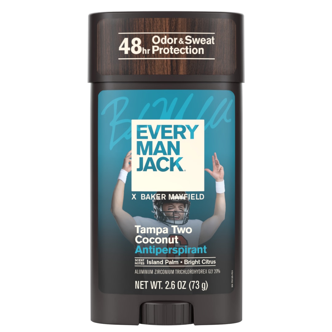 Every Man Jack Limited Edition Baker Mayfield Collection - Antiperspirant Deodorant - Tampa Two Coconut scent - 2.6oz