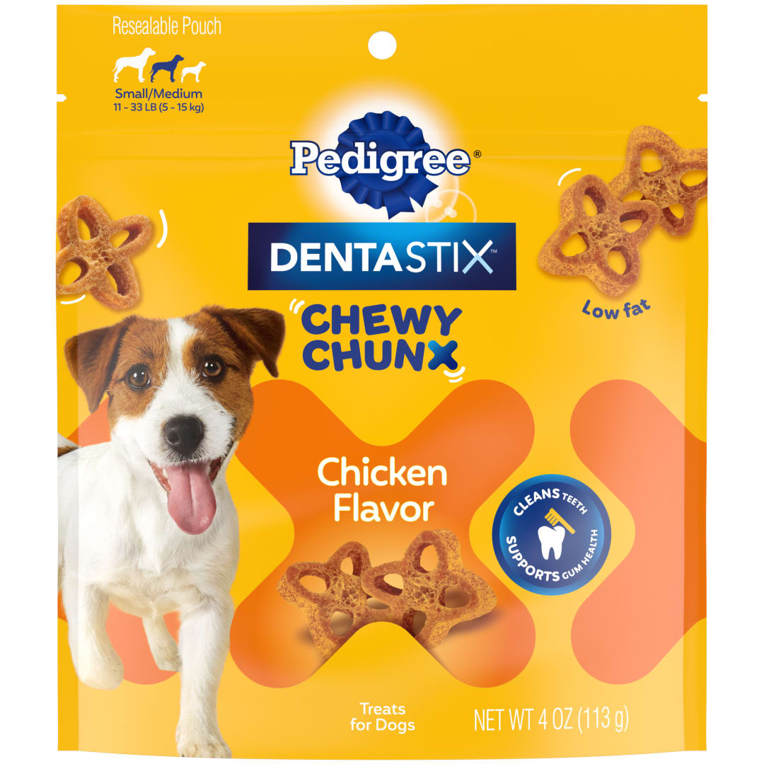 PEDIGREE DentaStix Chewy Chunx Dental Treats, Small/Medium Dog – 4 oz.