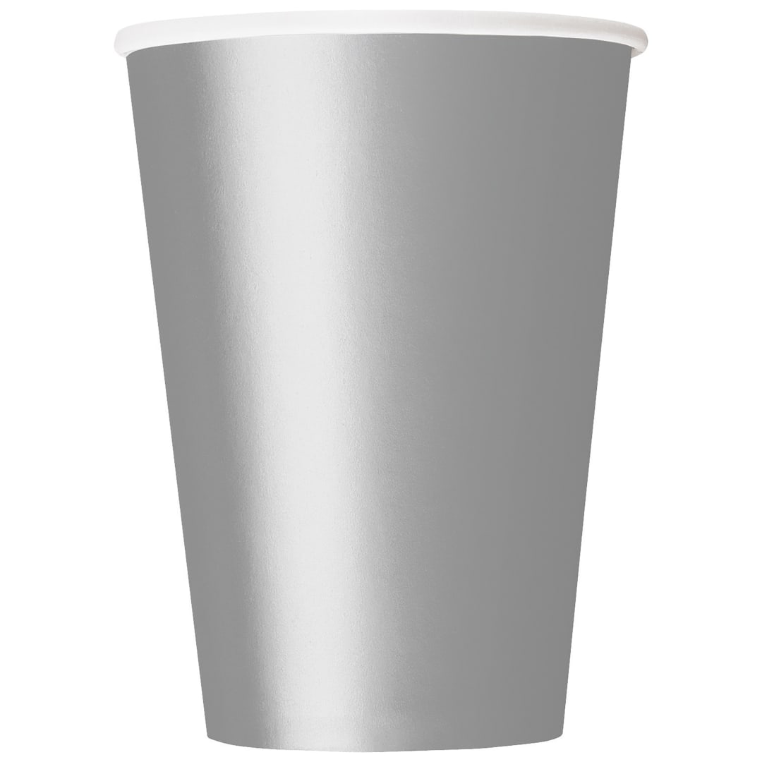 Silver Solid 12oz Paper Cups, 10ct